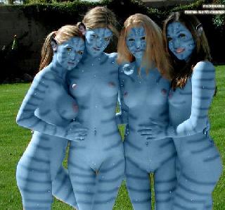 Blue girl nude
