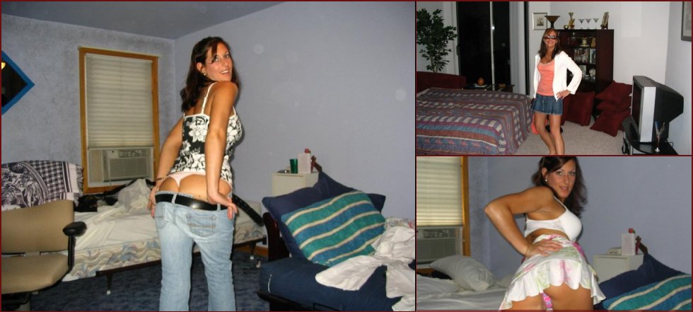 Hot brunette in room pics - 2