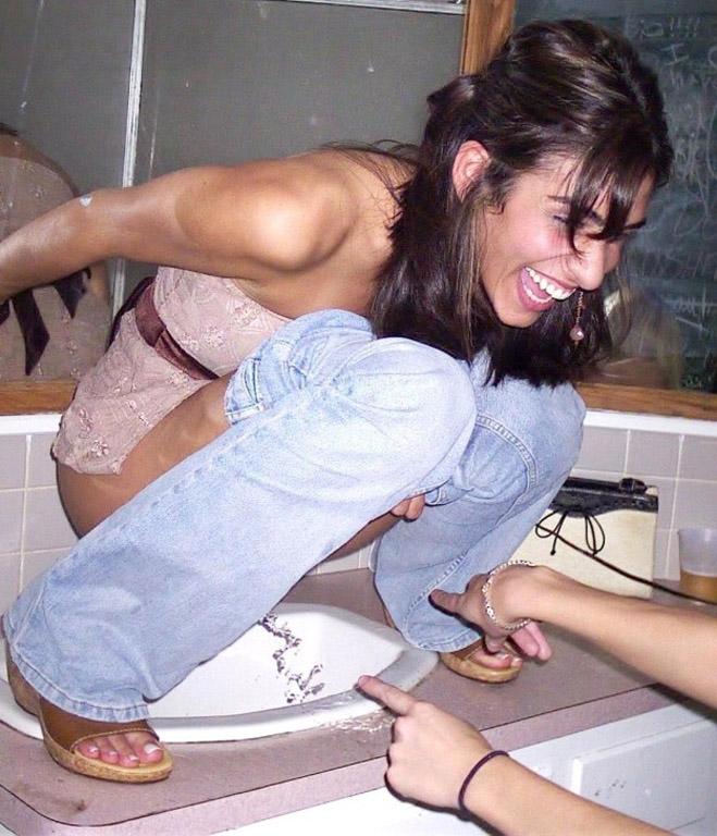 Crazy girls on toilet - 20
