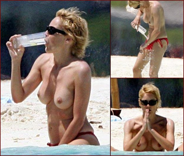 Naked Sharon Stone on the beach - 32