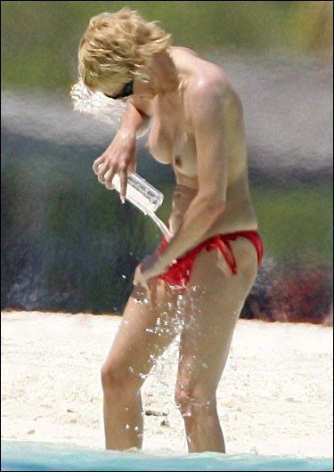 Naked Sharon Stone on the beach - 2