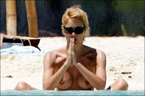 Naked Sharon Stone on the beach - 6