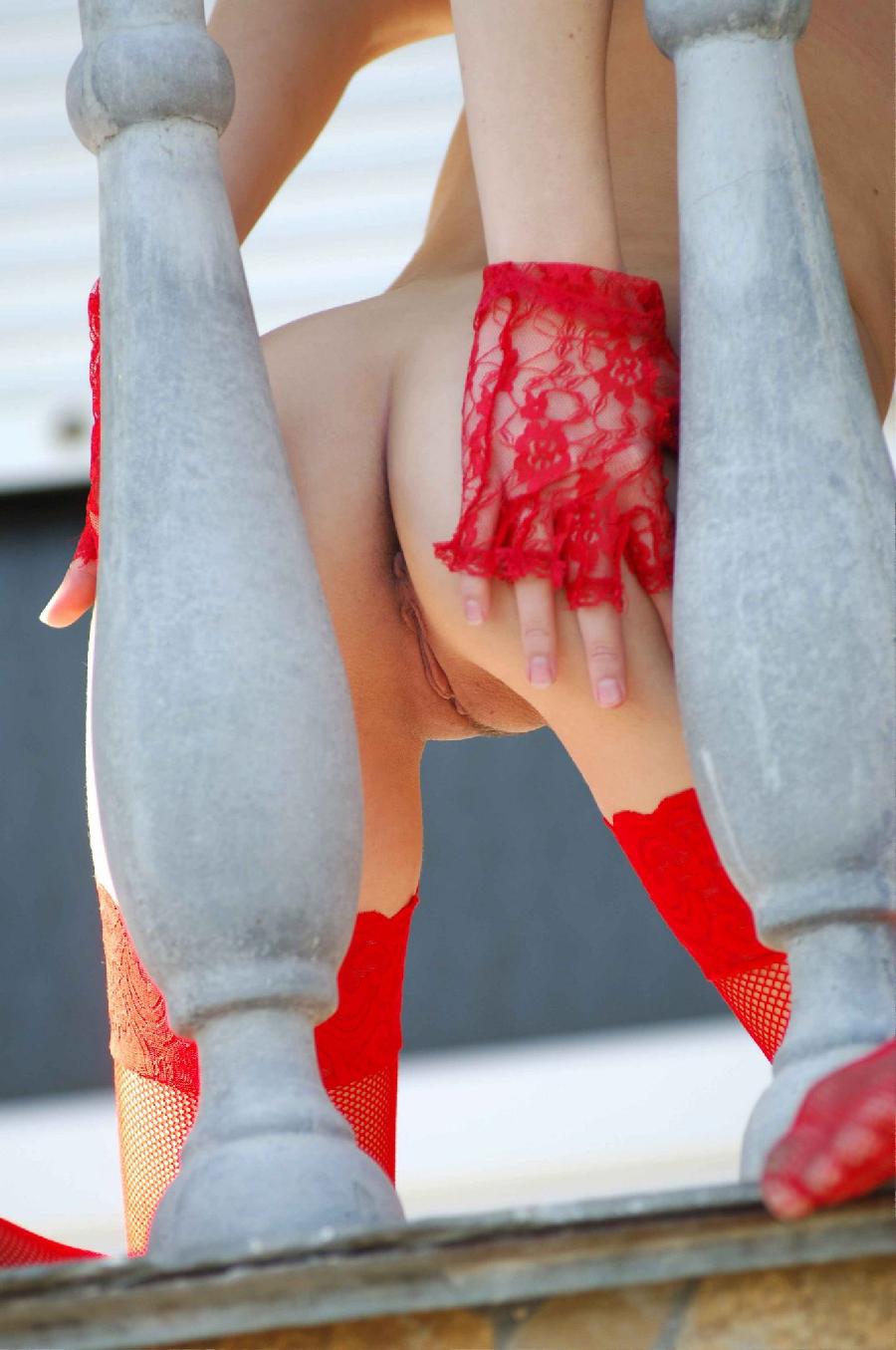 Babein red stockings - Lidiya   - 14