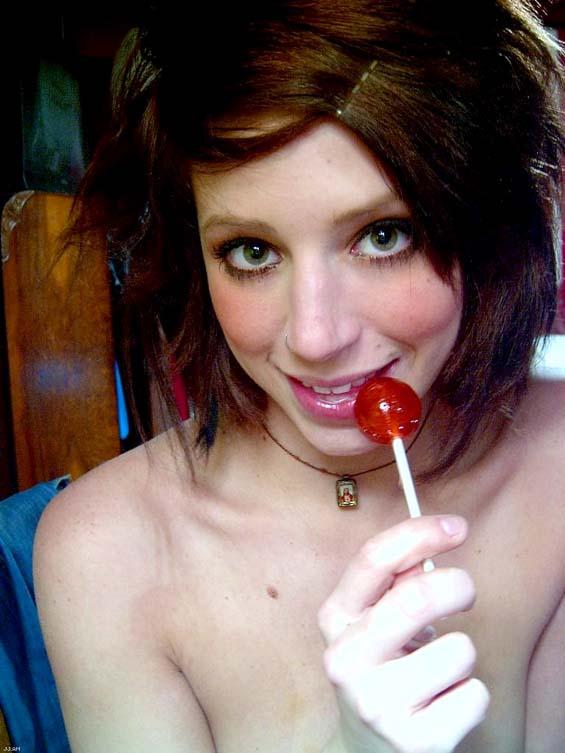 Young emo girl has fun with lollipop - 3