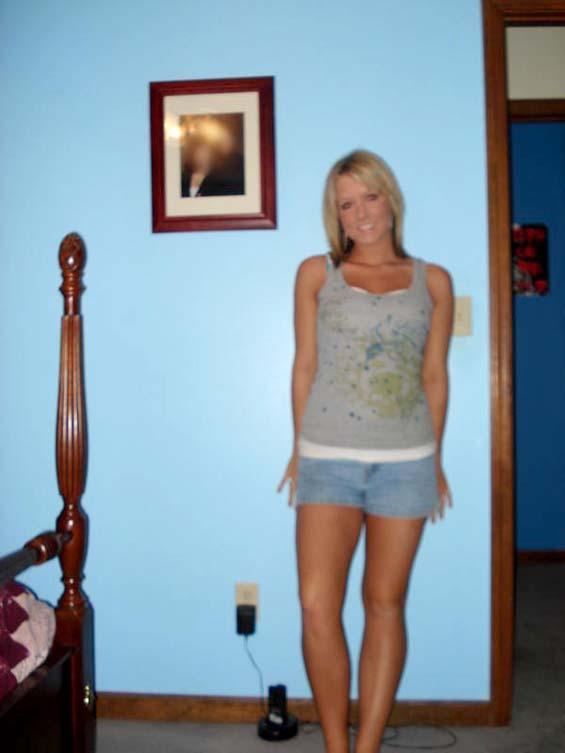 Pretty blonde strip in Her bedroom - 1
