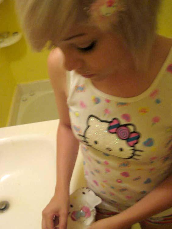 Cute blonde in a bubble bath - 1