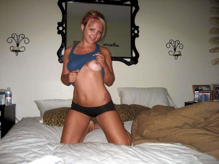 Horny fiance shows her tanned body at home - 2