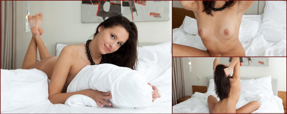 Brunette hottie give us her most indecent poses in bed - Diana G - 18