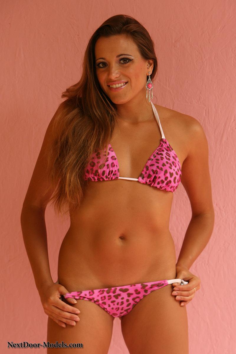 Longhaired model in pink bikini - Anna Lisa - 1