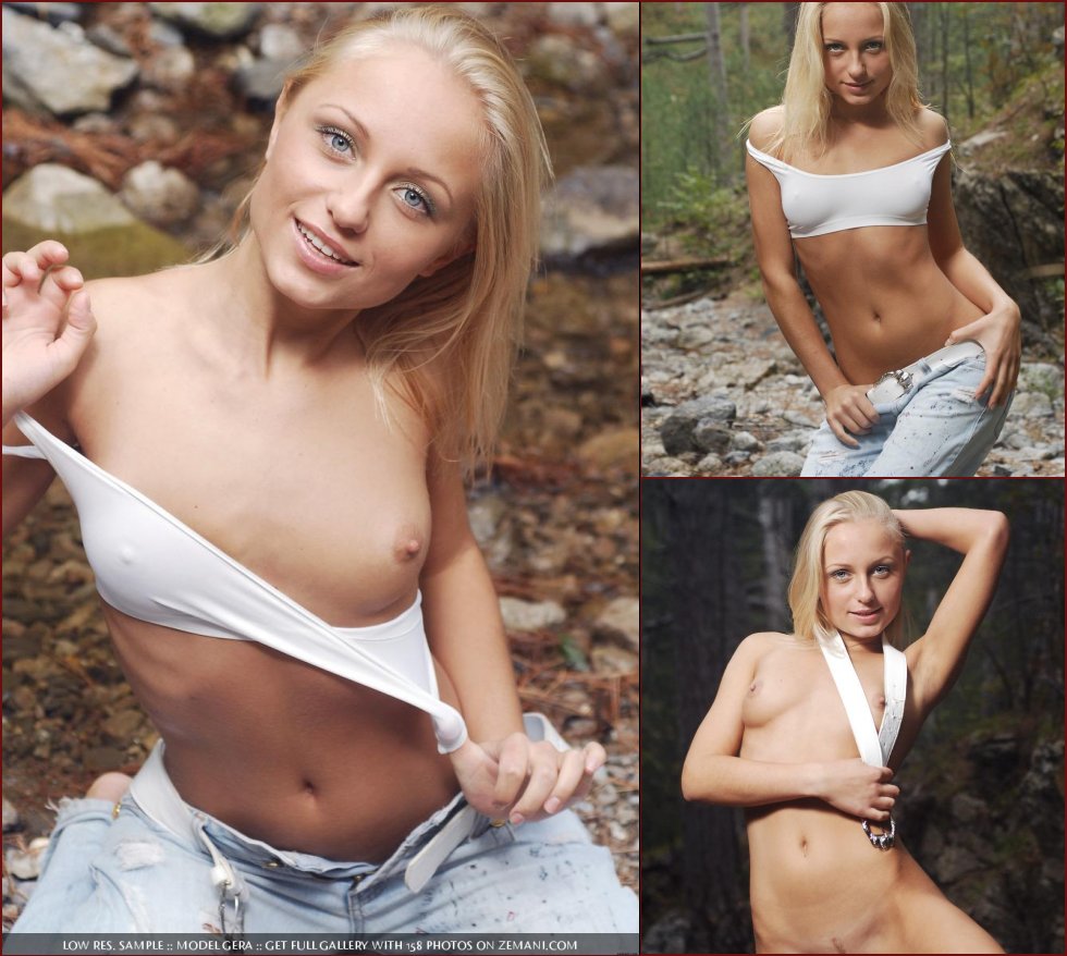 Outdoor striptease with alluring blonde - Gera - 98