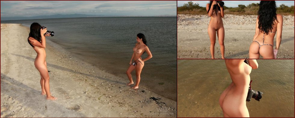 Two young latinas on the beach - Ruth Medina & Zaza - 15