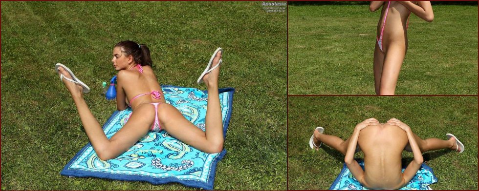 Erotic tanning with young girl - Anastasia - 1