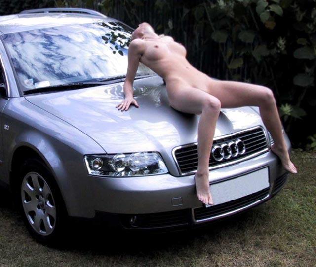 Sexy girls on car hood - 18