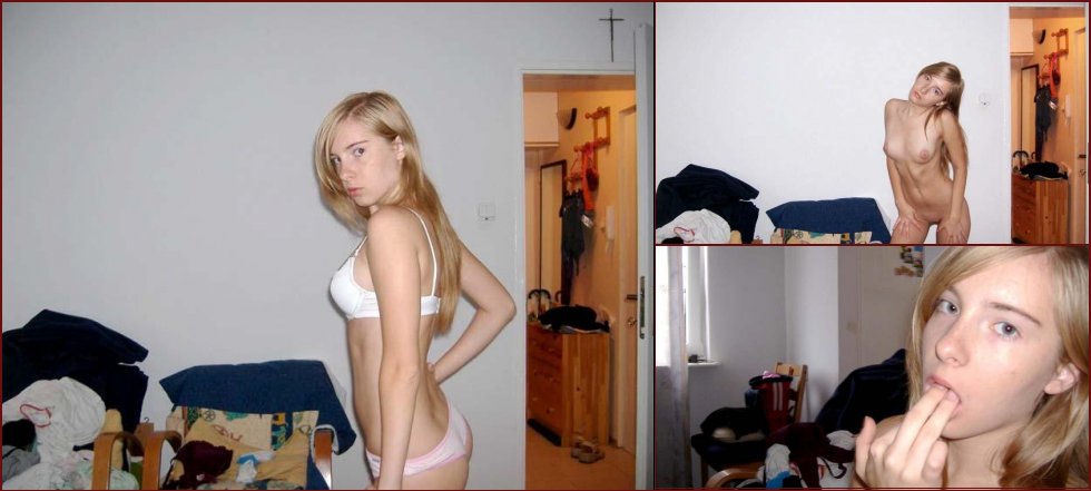 Horny young girl in bedroom - 44