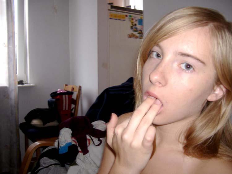 Horny young girl in bedroom - 11