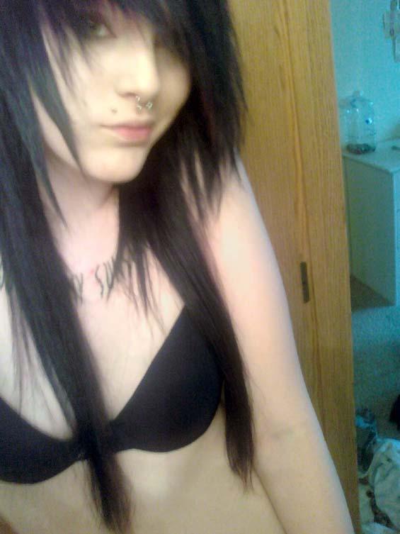 Wet emo girl and her sefl pics - 1