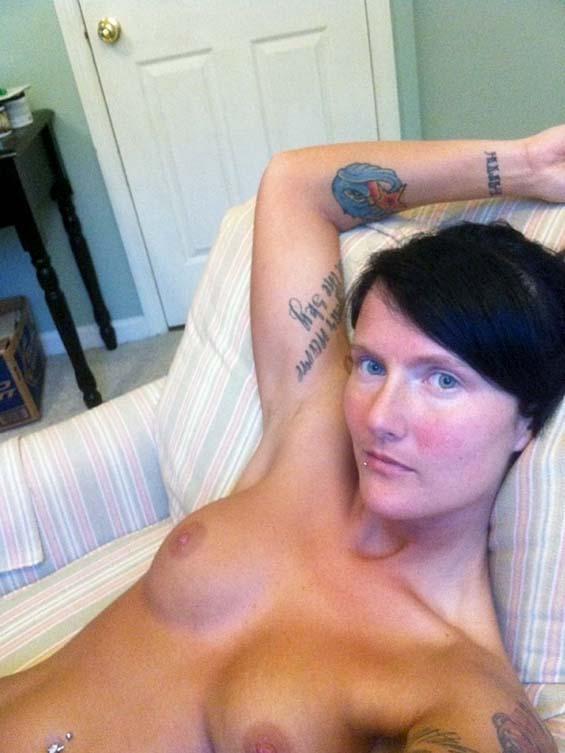 Amateur brunette with tattoos - 8