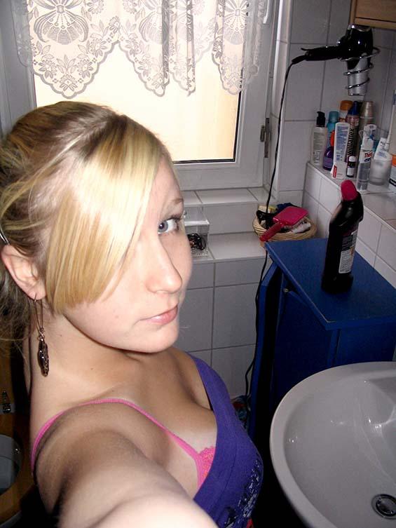 Young blonde in bathroom - 1
