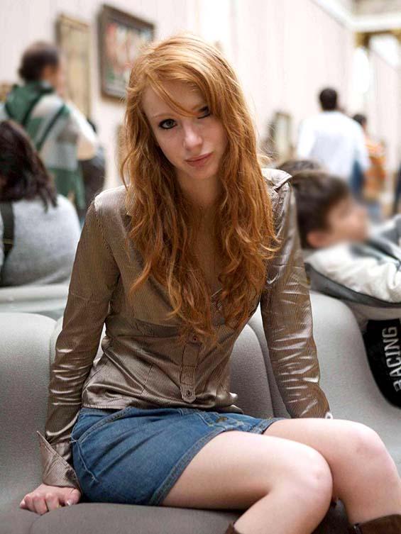 Young redhead and public places - 1