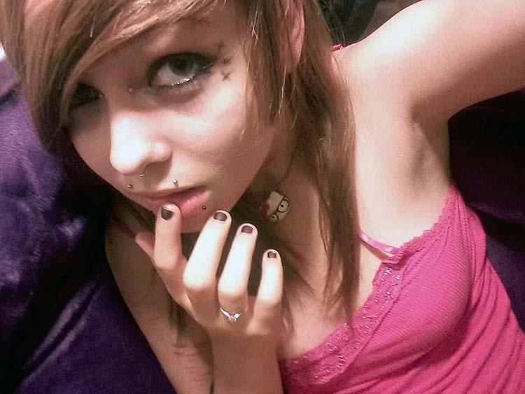 Cute emo girl is showing young body - 2