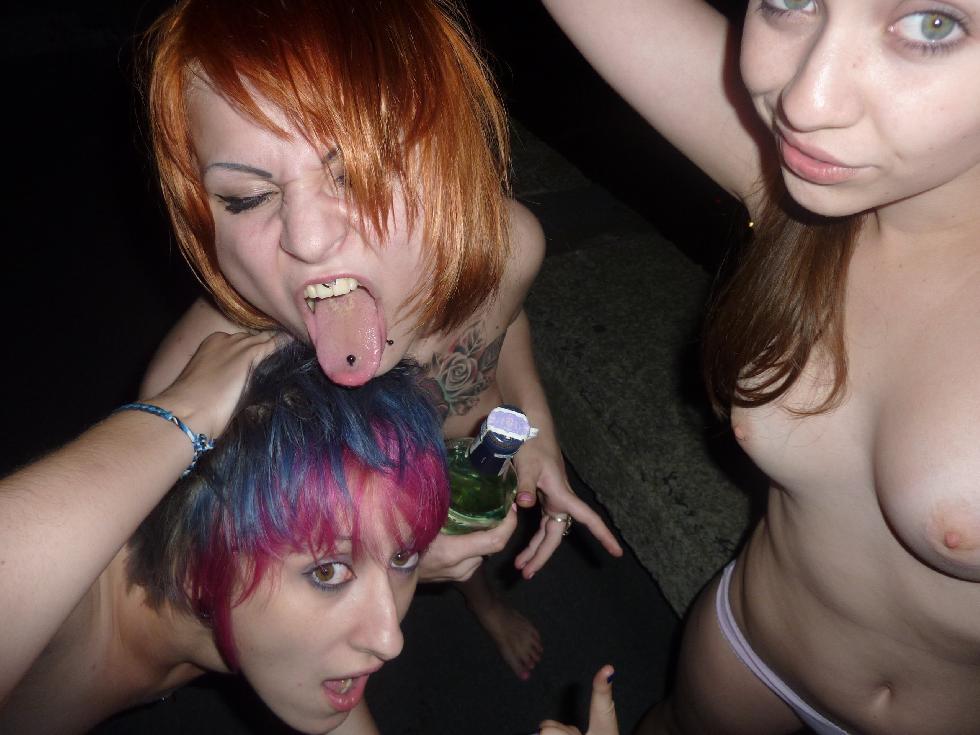 Crazy drunk girls outdoor - 15