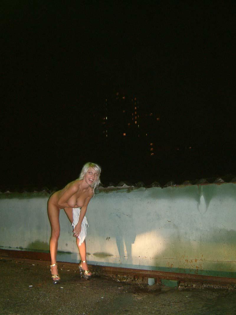 Drunk and completely naked blonde - 1