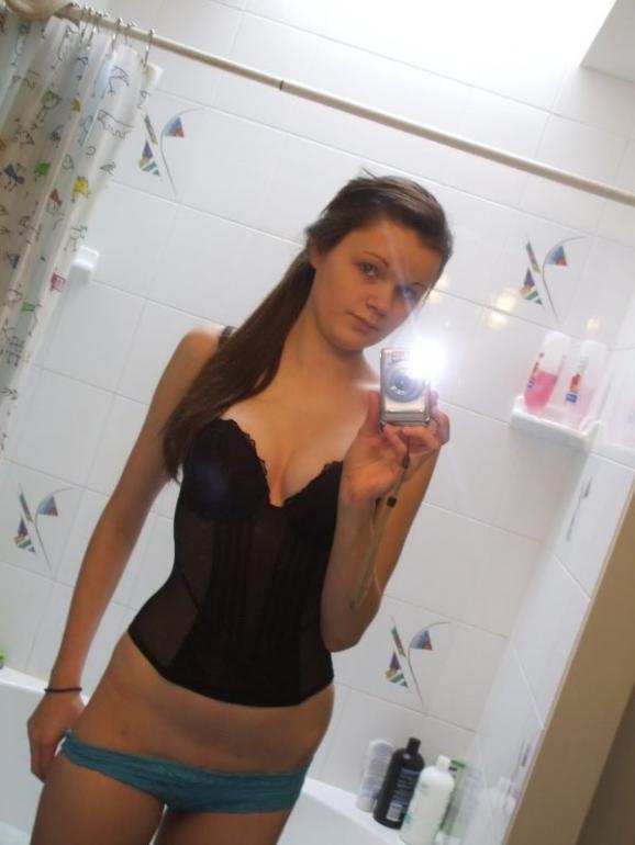 Busty teen and her selfies in bathroom - 7
