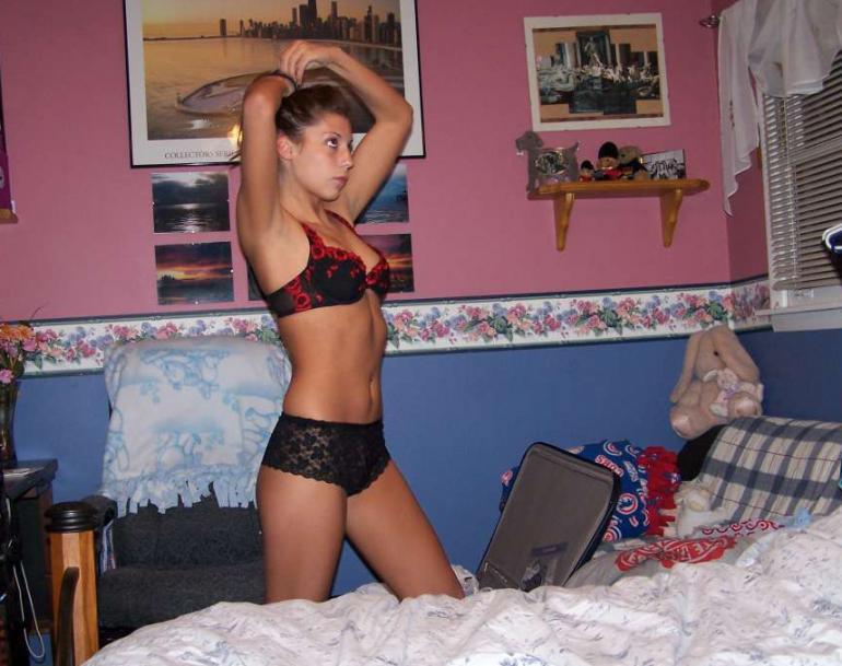 Amateur strips her sexy underwear - 2
