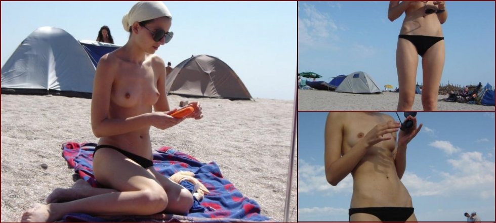 Amateur topless on the beach - 12
