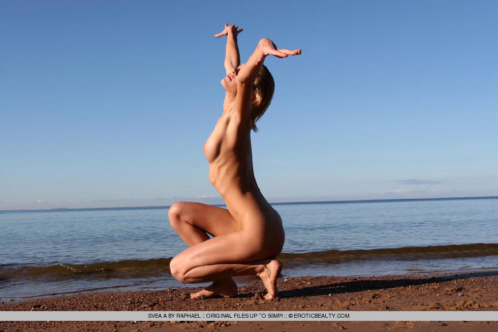 Svea is posing naked on the beach - 3