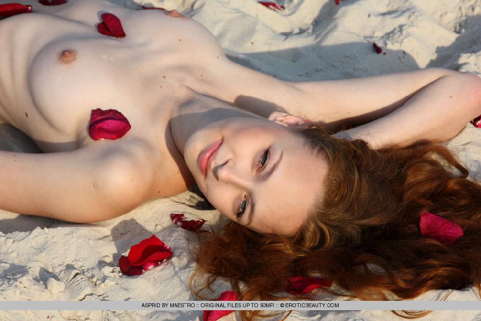 Redhead Asprid is relaxing on the beach - 12