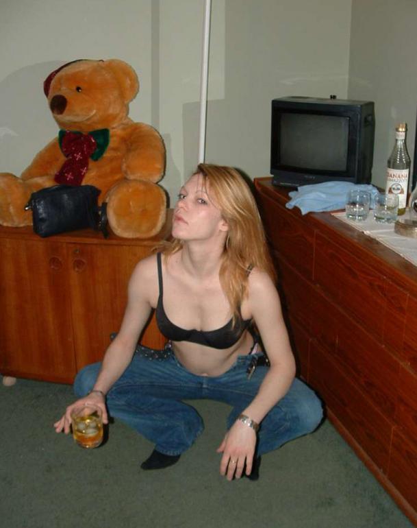 Drunk girl is posing in her room - 1
