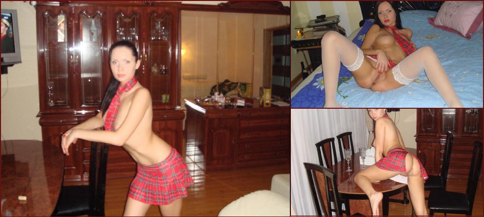 Horny schoolgirl is showing hot body in sexy poses. Part 2 - 2