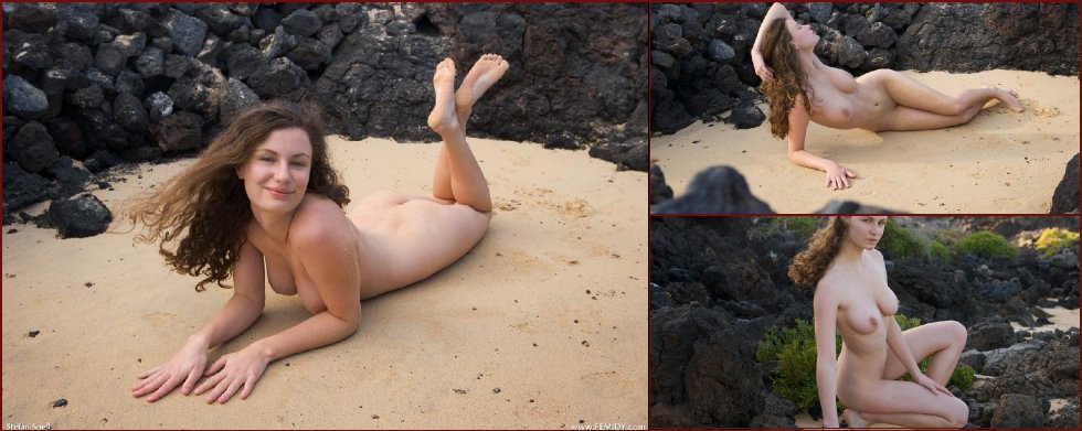 Susann is posing naked on the beach - 60