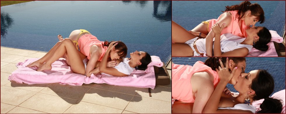 Busty lesbians by the pool - Samantha Bentley & Nicole Smith - 39
