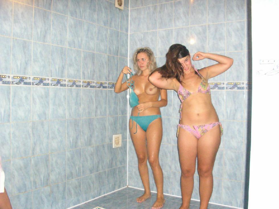Drunk girls are taking a shower - 17