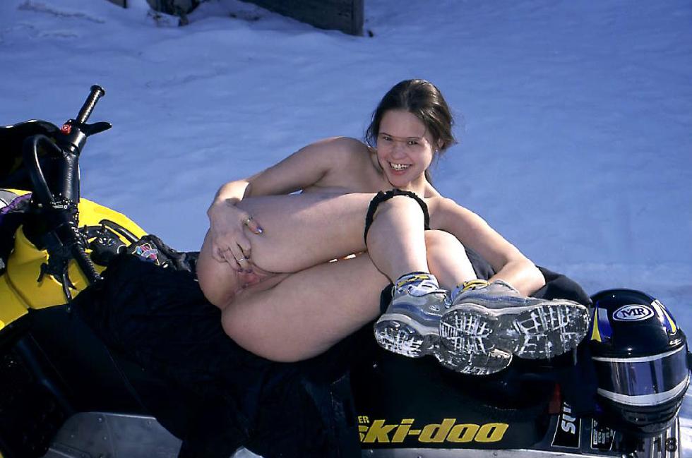 Hot Michelle on the snowmobile - 5