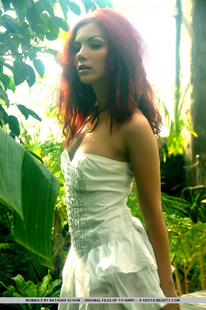 Hot red-haired Monika in the garden - 4
