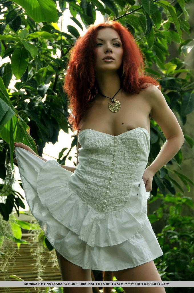 Hot red-haired Monika in the garden - 5