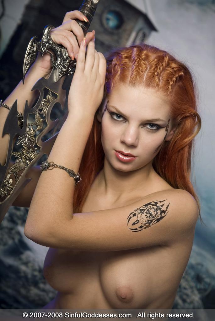 Hot red-haired warrior with a sword - Olivia - 7