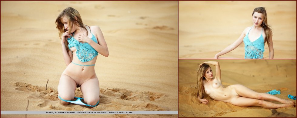 Gorgeous girl is posing on the sand- Sasha - 31