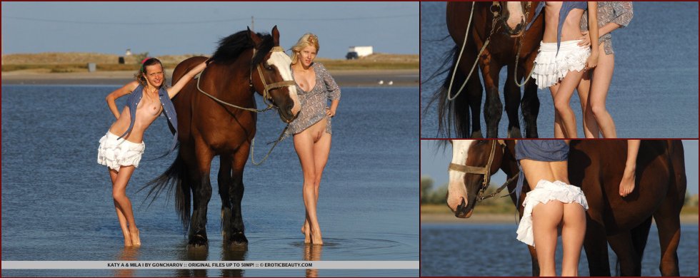 Two girls on the horse - Katy & Mila - 109