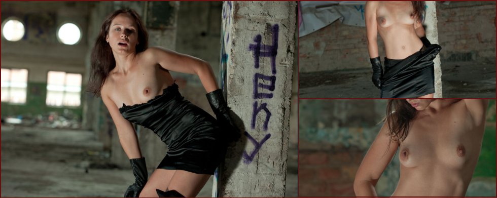 Hot Shein is stripping in an abandoned building - 4
