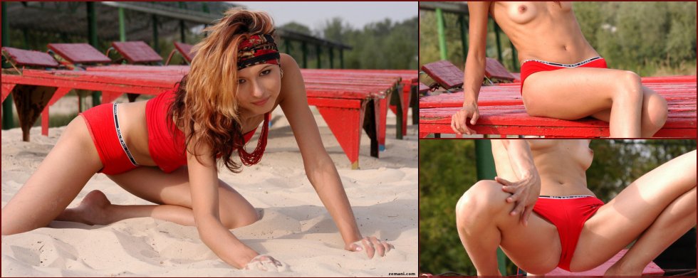 Wonderful girl is stripping on the sand - Lyuba - 29