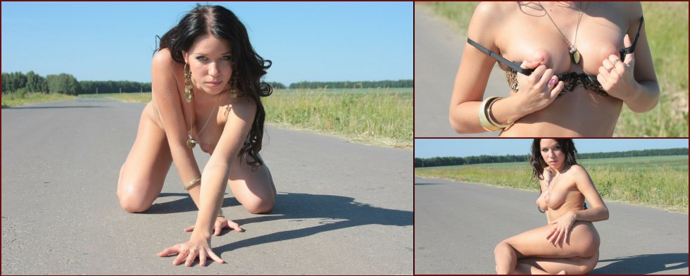 Hot chick is posing on the road - Sabina - 28