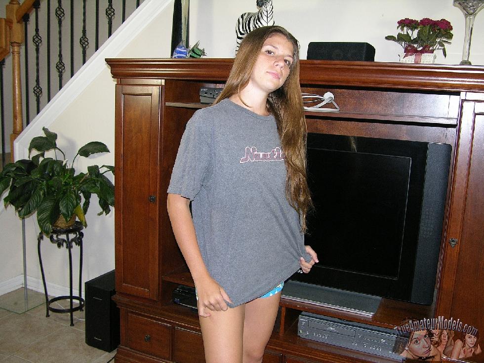 Long-haired girl with tattoo on the belly - JC - 2