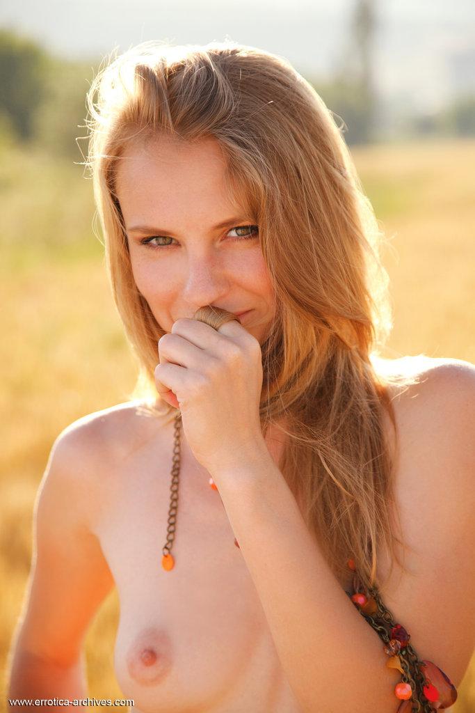 Pretty blonde girl on the meadow - Frida - 1