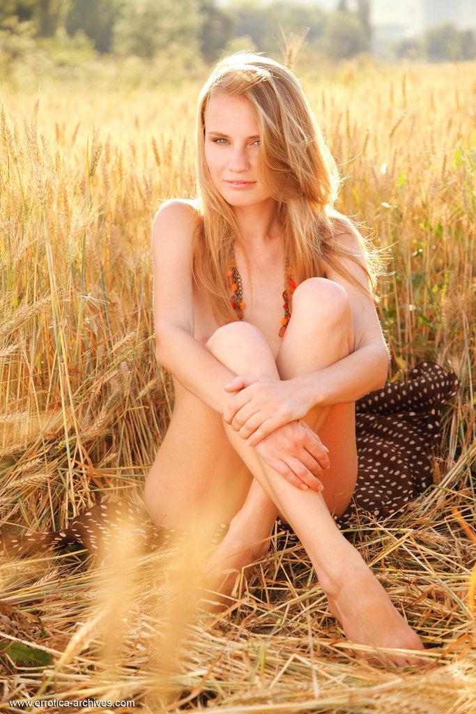 Pretty blonde girl on the meadow - Frida - 11