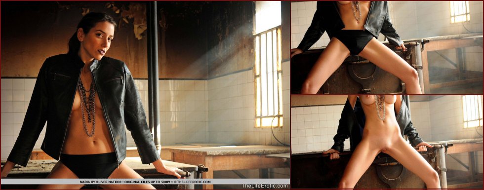 Nadia is posing in old factory - 39