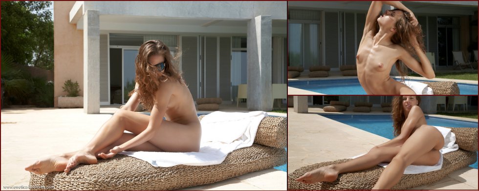 Naked Antea shows meaty pussy by the pool - 45